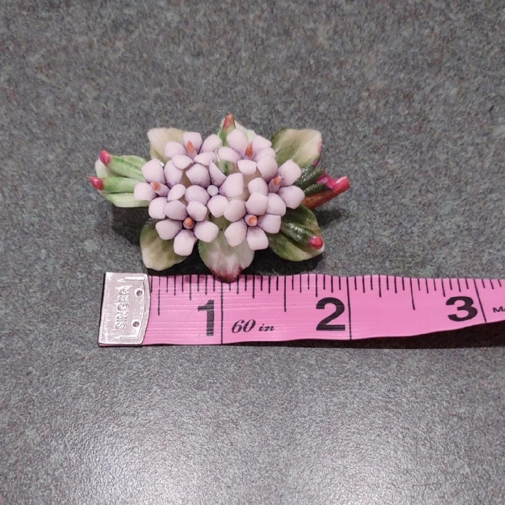 Vintage Porcelain Floral Bouquet Brooch